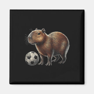 Imã Retro Capybara Soccer 