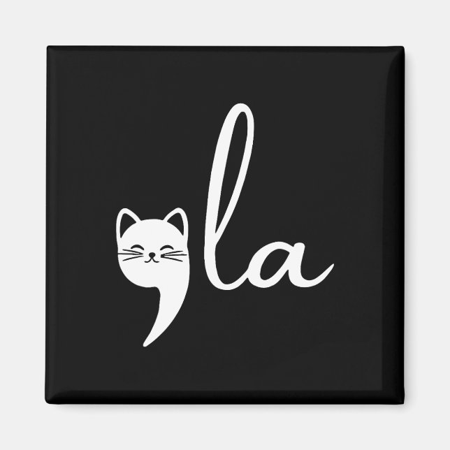Imã Retro Cat Comma La Kamala Harris Para Presidente 2 (Frente)