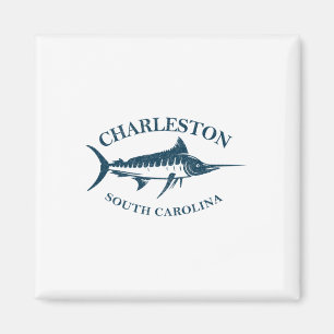 Imã Retro Charleston South Carolina Vintage Fish Bo