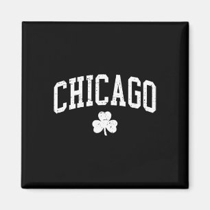 Imã Retro Chicago Il Dia de São Patrício Trevo Sortudo