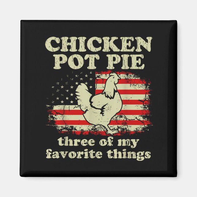 Imã Retro Chicken T E Three Of My Favorite Things Funn (Frente)
