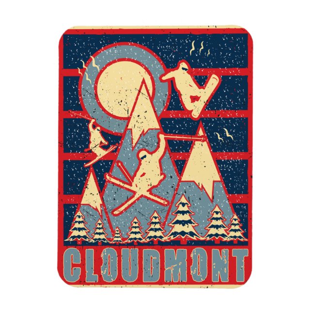 Ímã Retro Cloudmont Ski 80s (Vertical)