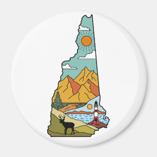 Imã Retro Concord New Hampshire White Mountain