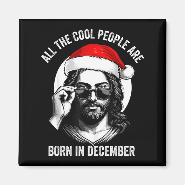 Imã Retro Cool People Are Born In December Christian C (Frente)