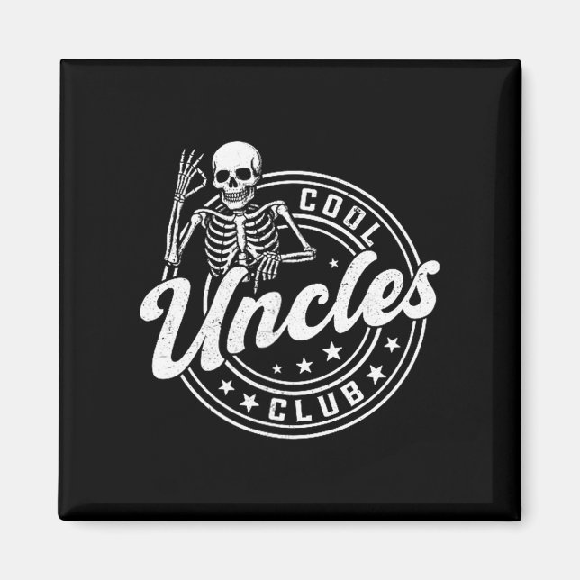 Imã Retro Cool Uncles Club Funny New Uncle Men Skeleto (Frente)