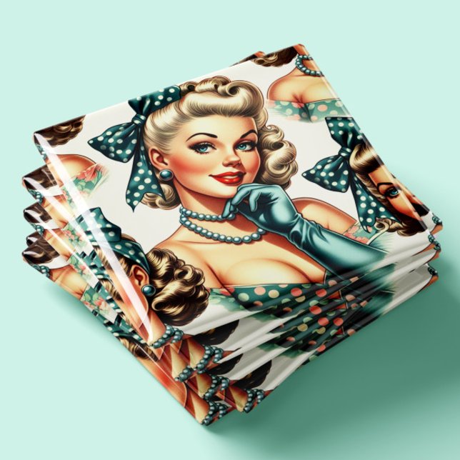 Imã Retro Cute Classic Pinup (Criador carregado)