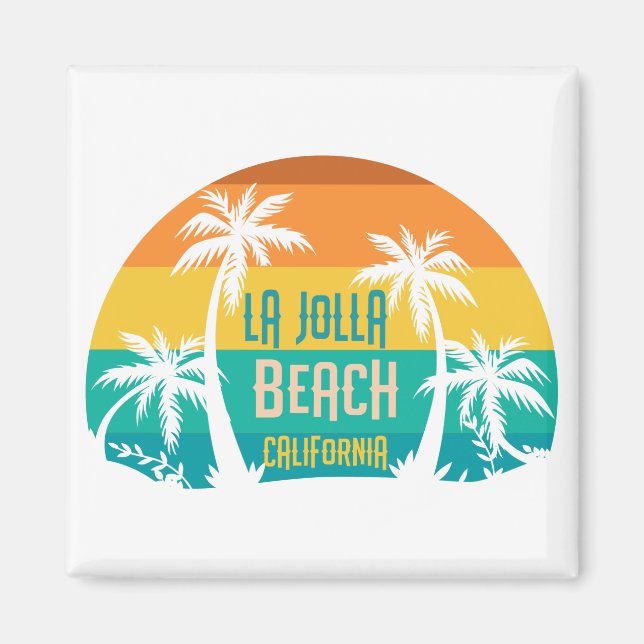Imã Retro da praia La Jolla (Frente)