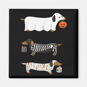 Imã Retro Dachshund Halloween Wiener Dog Pumpkin Weeni