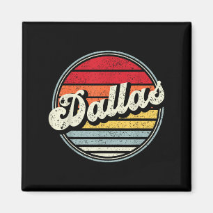Imã Retro Dallas Home State Legal Estilo 70s Sunset Me