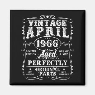 Imã Retro de 60 anos abril 1966 vintage aniversário de