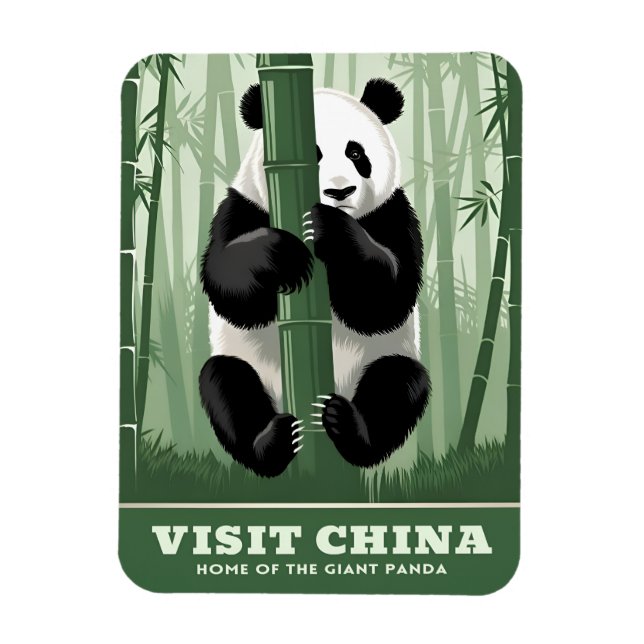 Ímã Retrô de Natureza da Vida Selvagem do Panda na Chi (Vertical)