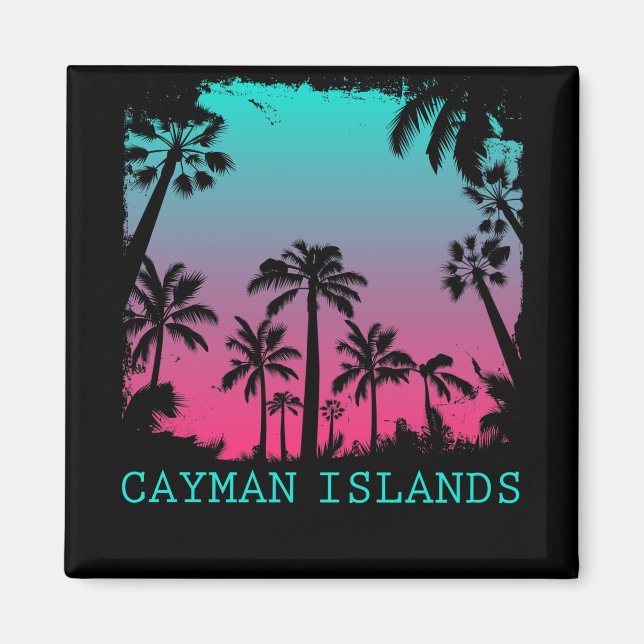 Imã Retro de Vintage das Ilhas Cayman (Frente)