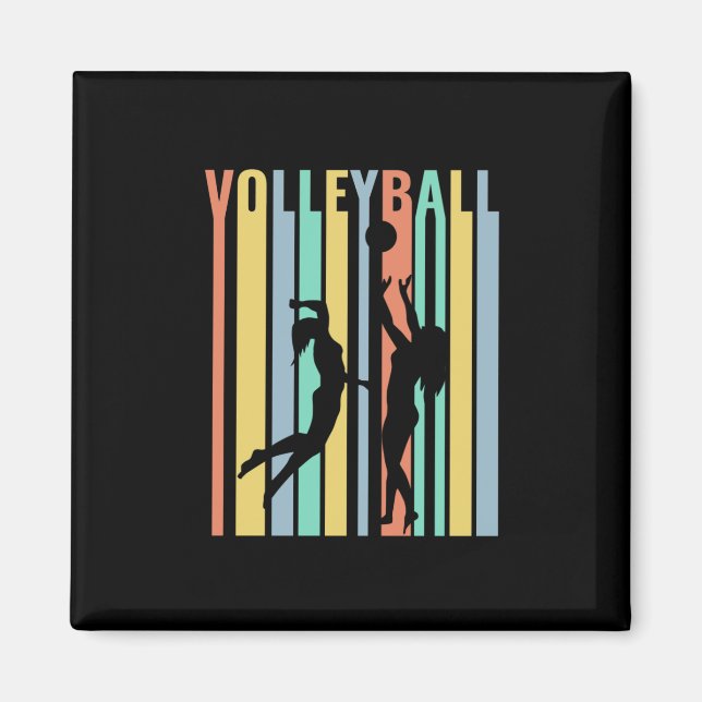 Imã Retro de Voleibol de Beachvoleibol (Frente)