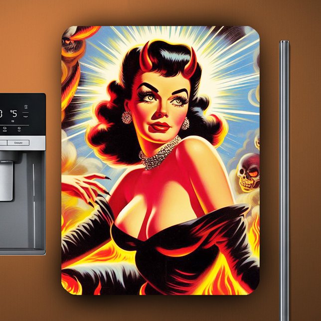 Ímã Retro Devilish Pinup (Criador carregado)