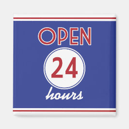 Imã Retro Diner Design Magnet Aberto 24 Horas