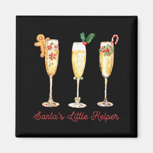 Imã Retro Divertido Ajudante do Papai Noel Martini Nat
