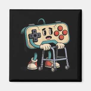 Imã Retro Divertido Velho Jogador de Jogos 80s 90s Cli