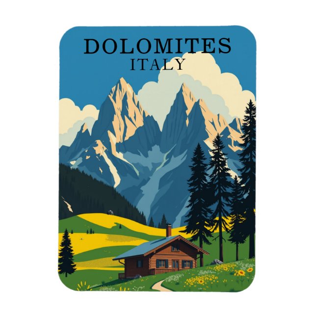 Ímã Retro Dolomites Itália Viagem Souvenir (Vertical)
