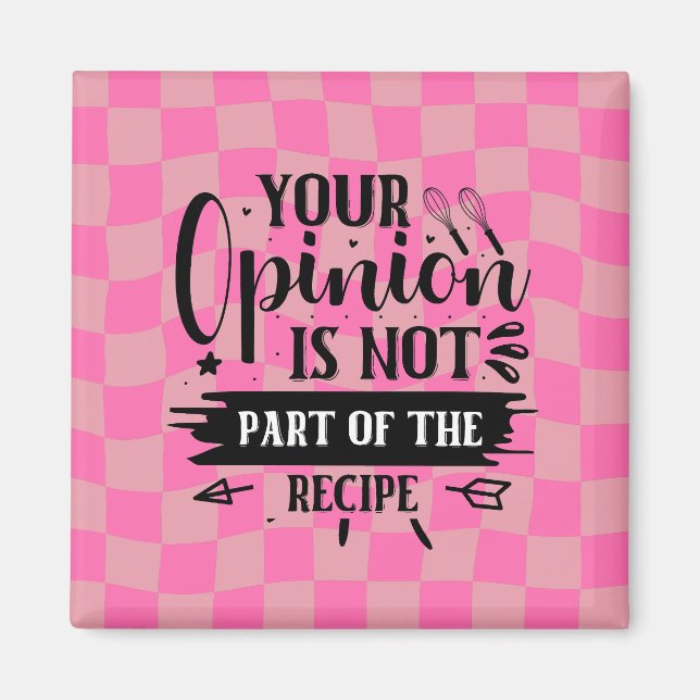 Imã Retro Engraçado Cozinha Rosa (Frente)