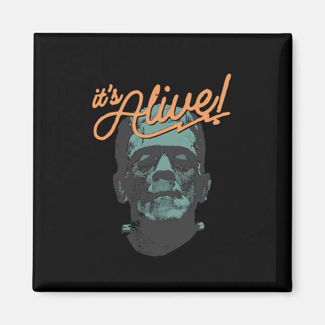 Imã Retro Engraçado É Vivo Frankenstein Monster Spooky (Frente)
