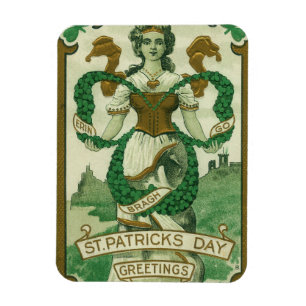 Ímã Retro - Erin Go Braugh. Saudações do Dia de São Pa