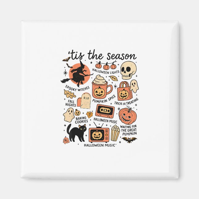 Imã Retro Este É O Design De Queda Da Época Do Hallowe (Frente)