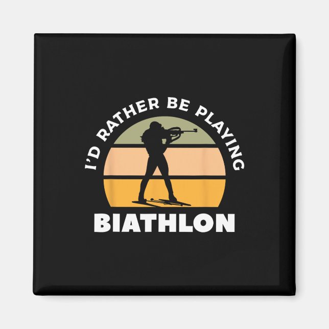 Imã Retro Eu Preferencialmente Jogando Biatleta 1 (Frente)