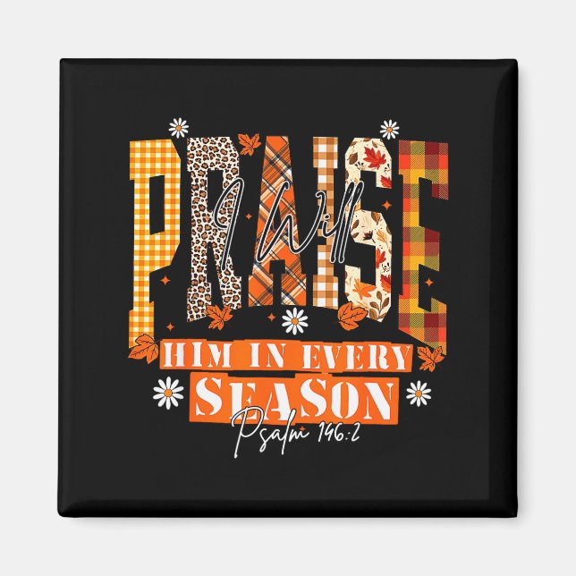 Imã Retro Fall For Jesus He Never Leaves Autumn Christ (Frente)