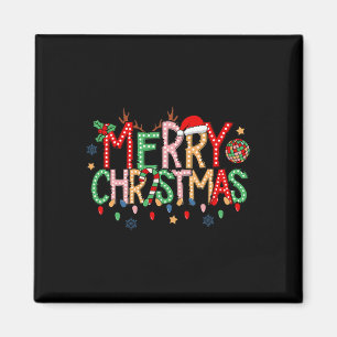Imã Retrô Feliz Natal 2024 Matching Família Xmas Pa