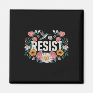 Imã Retrô Feminista Contra Resistência Floral