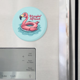 Imã Retro Flamingo Float Engraçado Verão