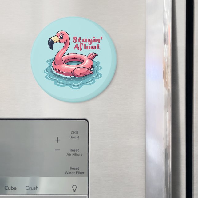 Imã Retro Flamingo Float Engraçado Verão (In Situ (Fridge))