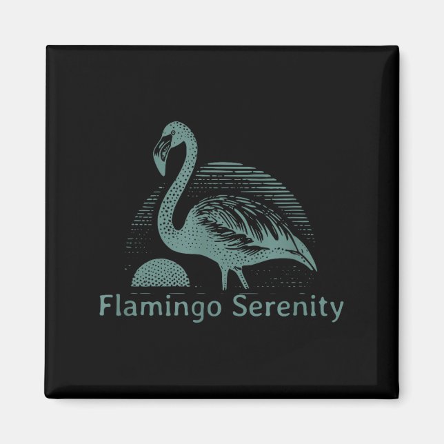 Imã Retro Flamingo Sunset Funny 70s 80s 90s Men Women  (Frente)