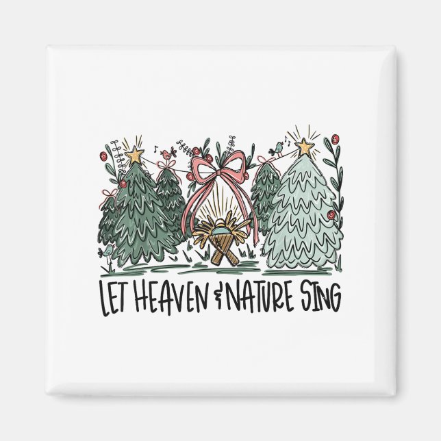 Imã Retro Funny Let Heaven And Nature Sing Nes Tree Ch (Frente)