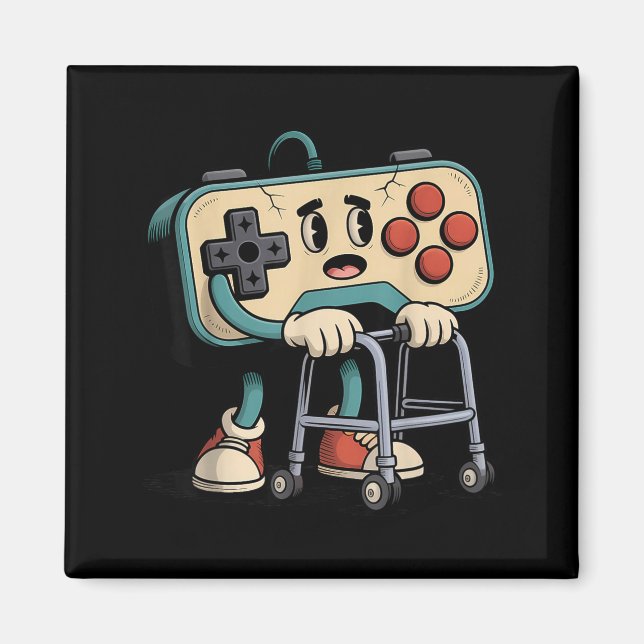 Imã Retro Funny Old Gamer 80s 90s Clic Video Game Humo (Frente)