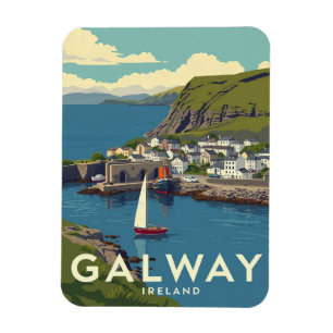 Ímã Retro Galway Ireland Viagem Souvenir Magnet