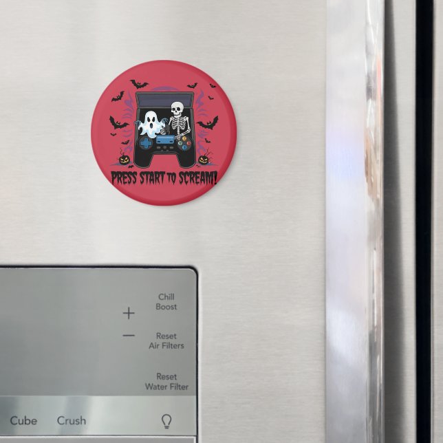 Imã Rétro Gamer Halloween - Squelette Borne d'arcade (In Situ (Fridge))