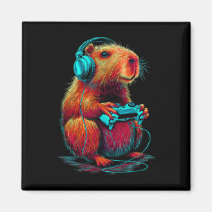 Imã Retro Gaming Capyra Vídeo Engraçado Roedor Gamer A