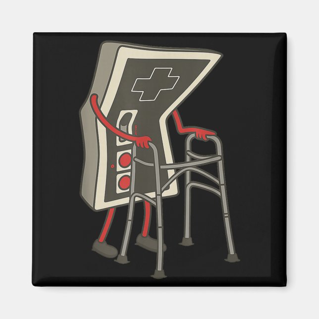 Imã Retro Gaming Controller Old Gamer With Walker Funn (Frente)