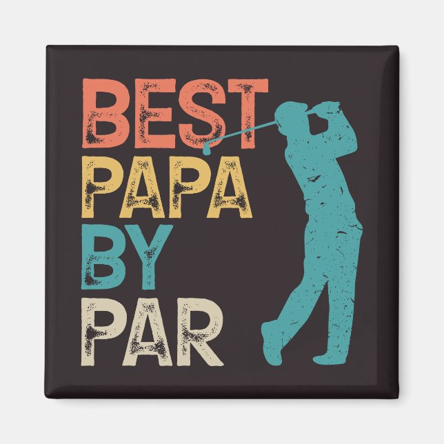 Imã Retro Golfer - Best Papa By Par (Frente)
