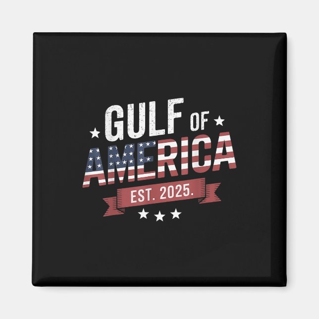 Imã Retro Golfo Dos Eua América 2025 Bandeira American (Frente)