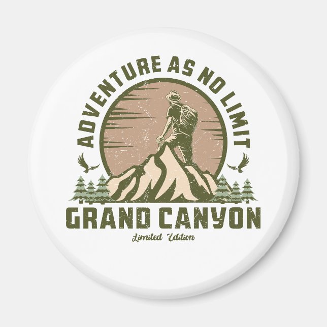 Imã Retro Grand Canyon Hike Sunset (Frente)