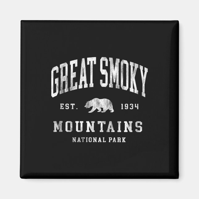 Imã Retro Great Smoky Mountains National Park Mens Wom (Frente)