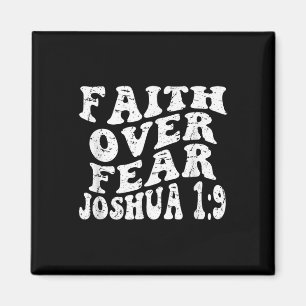 Imã Retro Groovy Faith Joshua 1 9 Fé sobre Medo Chri