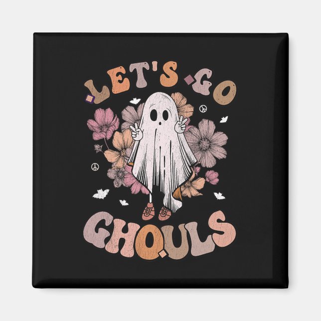 Imã Retro Groovy Go Ghouls Ghost 70s Hippie Hall (Frente)