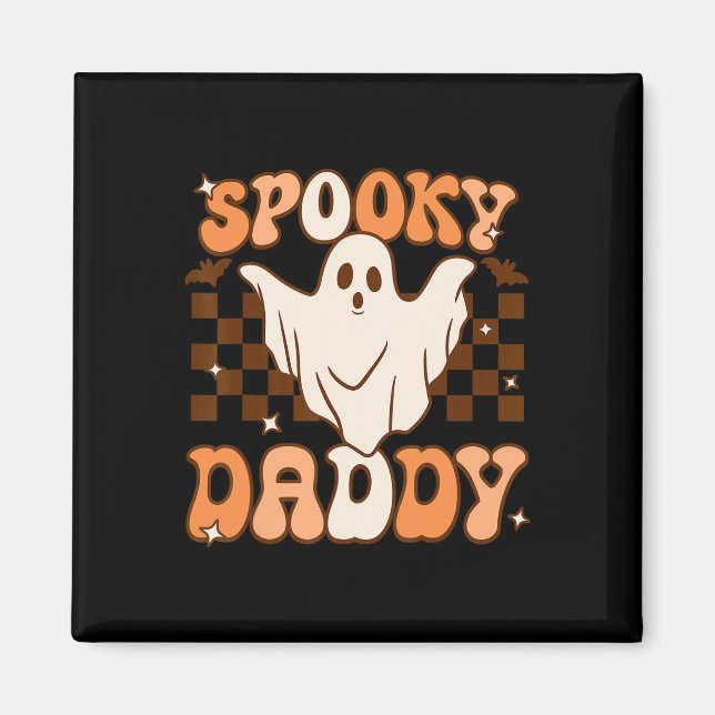 Imã Retro Groovy Halloween Ghost Spooky Figurume de Pa (Frente)