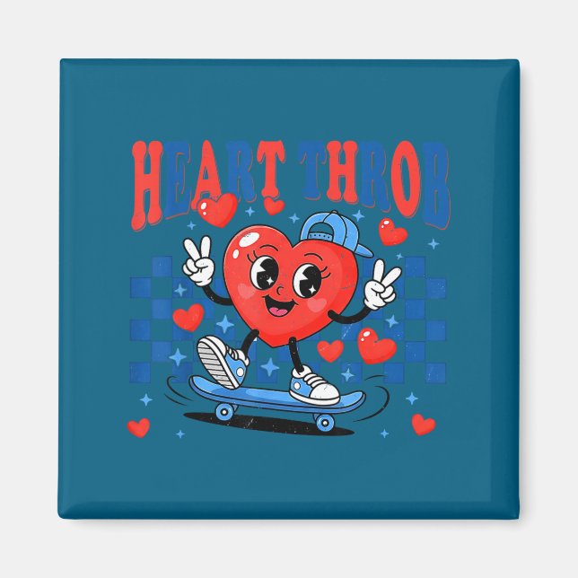 Imã Retro Groovy Heart Throb Valentines Day Toddlers B (Frente)