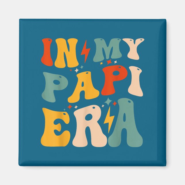 Imã Retro Groovy In My Pa Era Funny Father's Day Mens  (Frente)