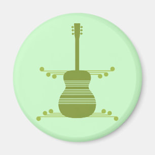 Imã Retro Guitar Magnet, Olive Green