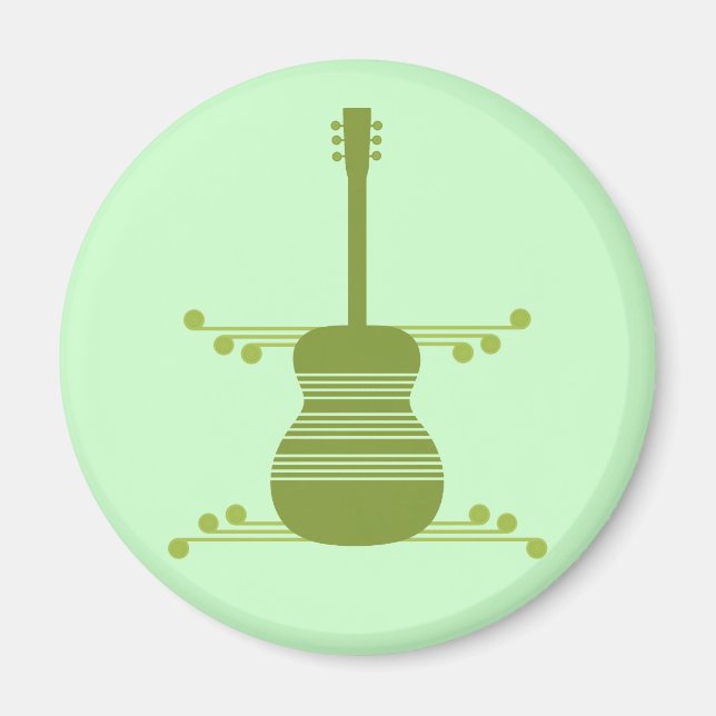 Imã Retro Guitar Magnet, Olive Green (Frente)